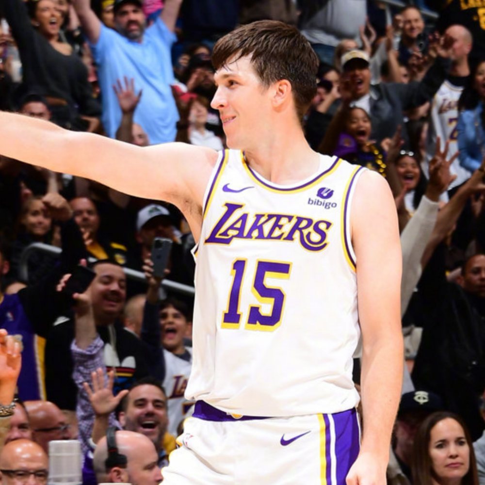 เสื้อกีฬาบาสเก็ตบอล แขนกุด ลายทีม Los Angeles Lakers 23-24 Jersey No.15 Austin Reaves สําหรับผู้ชาย