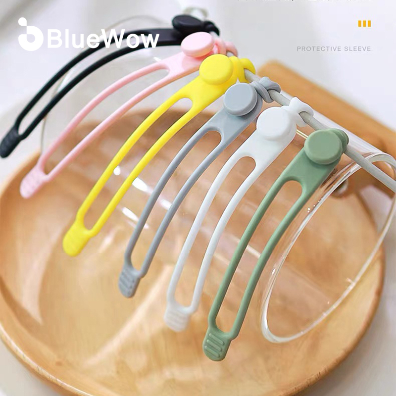 Bluewow อุปกรณ์ล็อคสายเคเบิล ซิลิโคน อเนกประสงค์ น้ําหนักเบา แบบพกพา สําหรับจัดระเบียบสายเคเบิล