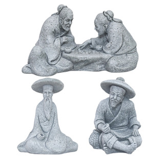 Miniature Zen Fisherman เล่นหมากรุกหินทราย Figurine Aquarium…