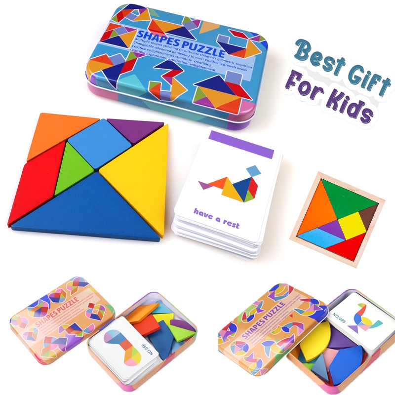 ของเล่นเพื่อการศึกษา Creative Travel Iron Box Toys, Puzzle Cube & Puzzle & Building Blocks & Gyro & Dominoes & Kindergarten Small