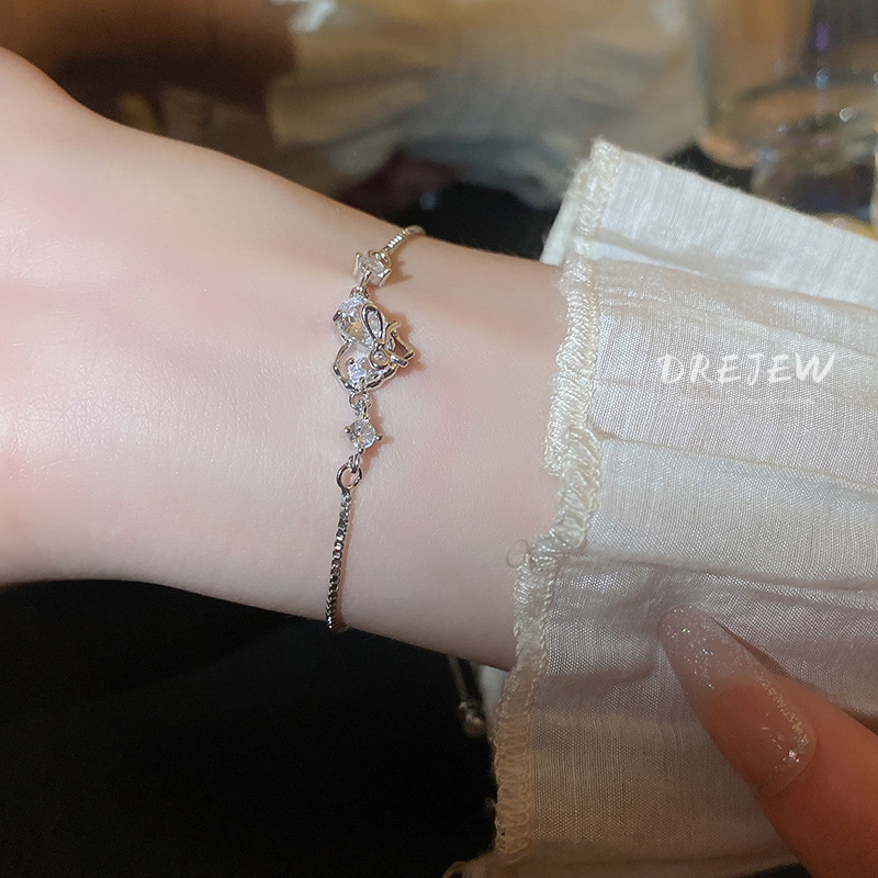 DREJEW สร้อยข้อมือ ประดับโบว์เพทาย ไฮโปอัลเลอร์จีนิก หรูหรา เรียบง่าย
