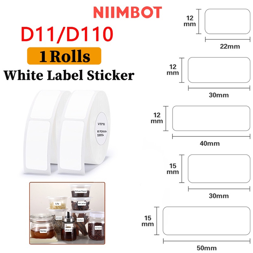 Niimbot D11/D110/D101 กระดาษฉลากบาร์โค้ด แบบใส กันน้ํา กันน้ํามัน