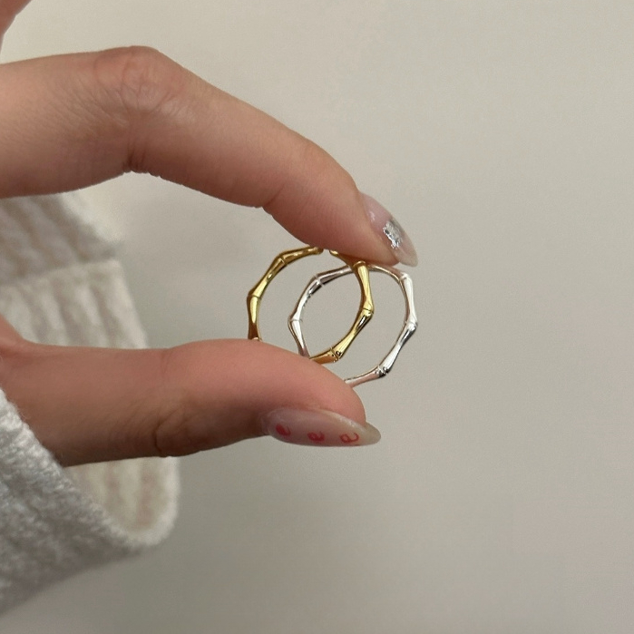 จากไทย 1วันถึง💕แหวนไม้ไผ่ 18k  ระดับไฮเอนด์ ปรับระดับได้ แบบเรียบง่าย - รูปที่ 6