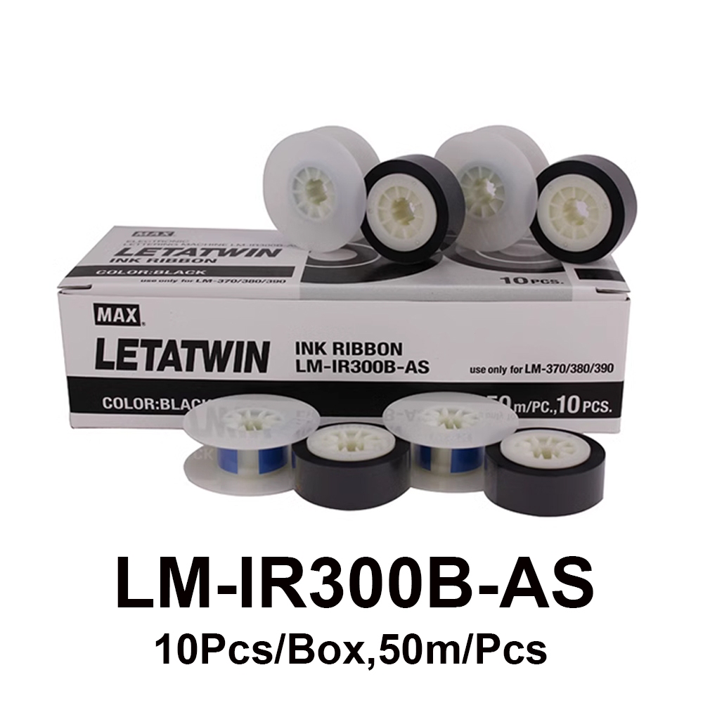 10 ชิ้น/กล่อง LM-IR300B-AS 50m เทปฉลาก MAX Ribbon สําหรับ MAX LETATWIN สาย ID เครื่องพิมพ์อิเล็กทรอน
