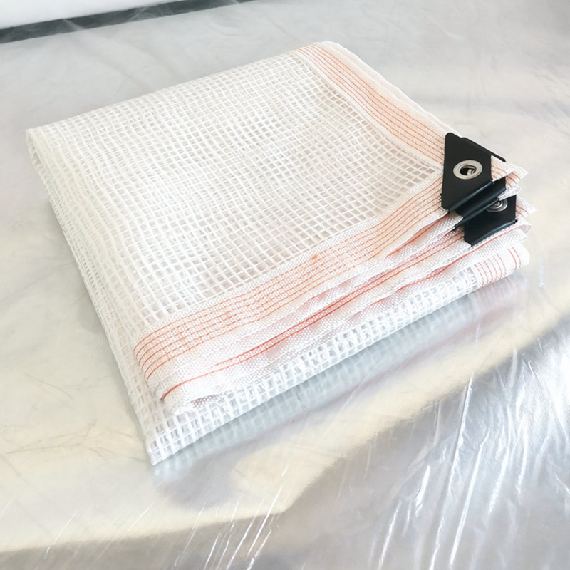 0.35 มม.160GSM นั่งร้านตารางผ้าตาข่ายเสริม Gazebo PE ผ้าใบระเบียงกันน้ํารั้วหน้าจอ Tarp Cover