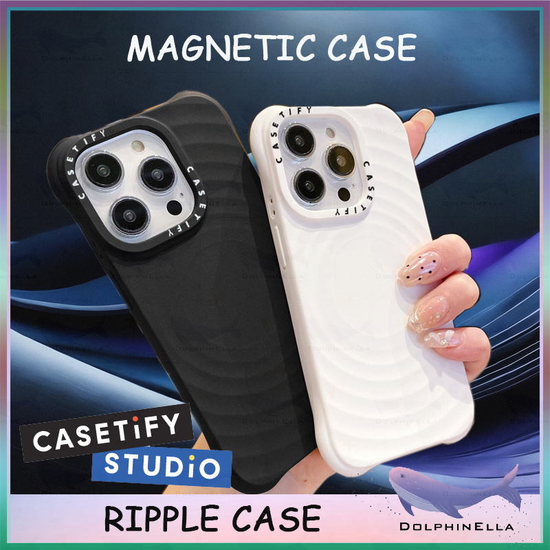 Casetify เคสโทรศัพท์มือถือ ซิลิโคนนิ่ม แบบแม่เหล็ก สําหรับ iphone 11 12 13 14 15 Pro Max