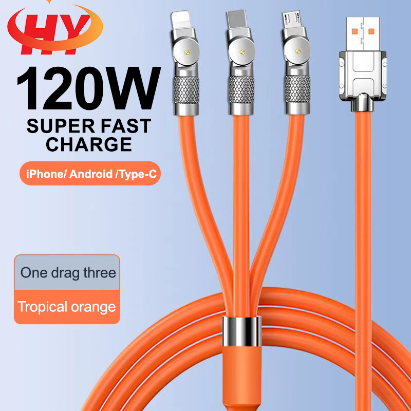 Hy Metal 3-in-1 สายชาร์จเร็ว (รองรับการชาร์จ 6A 120W เท่านั้น)
