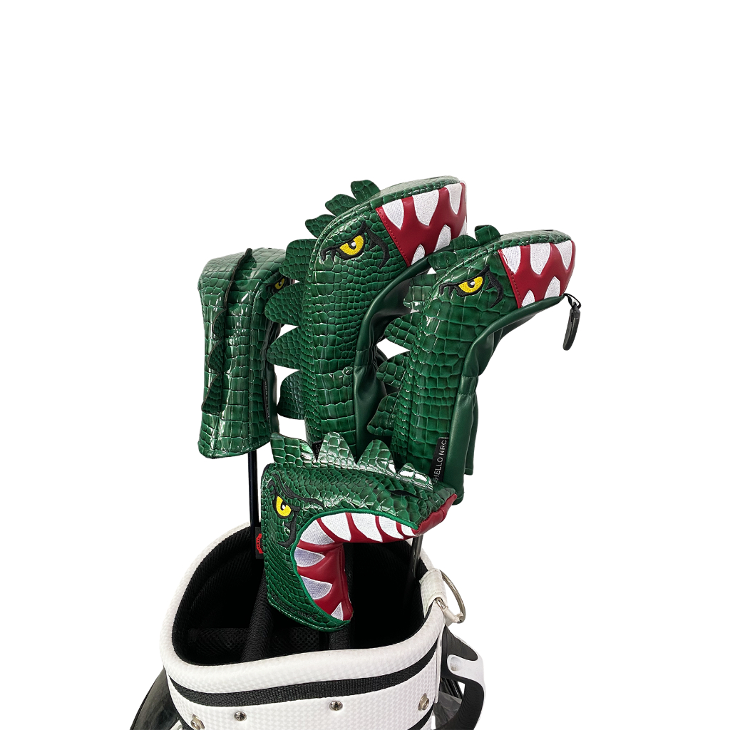 ปลอกคลุมหัวไม้กอล์ฟ หนัง PU นิ่ม กันน้ํา ทนทาน ลาย Tyrannosaurus Rex อุปกรณ์เสริม สําหรับไม้กอล์ฟ