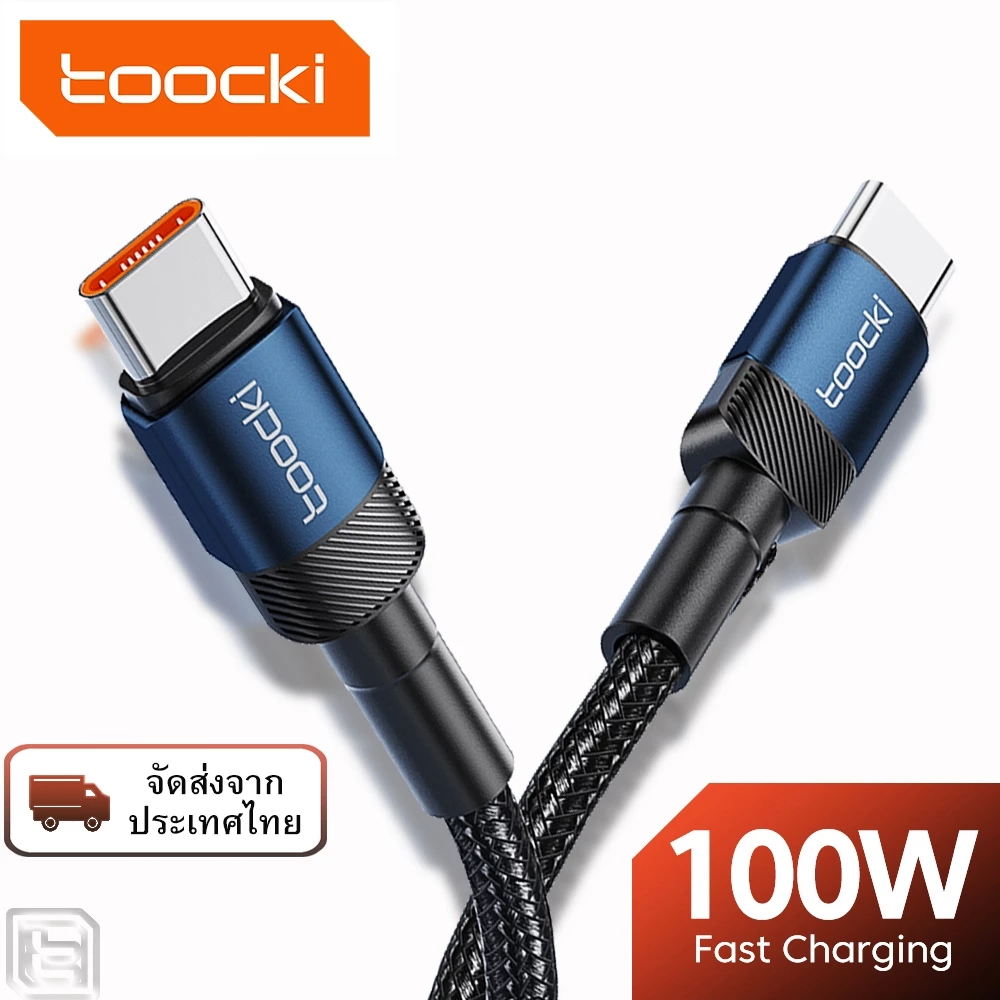 Toocki 100W Type C ถึง Type C สายชาร์จเร็ว PD 60W สายชาร์จข้อมูลอย่างรวดเร็วสําหรับ Samsung Xiaomi