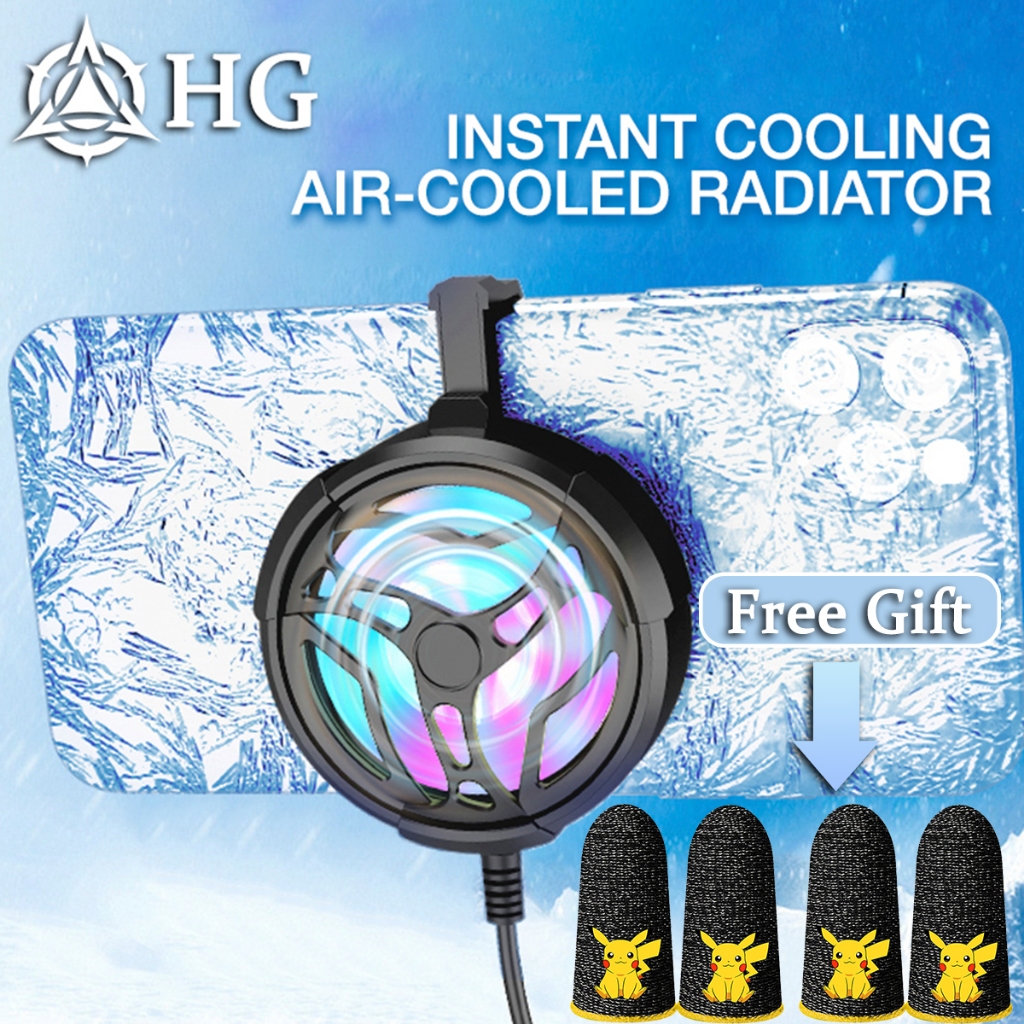 【ฟรีของขวัญ】HG Al01 พัดลมระบายความร้อนโทรศัพท์มือถือ ไฟสี สําหรับเล่นเกม