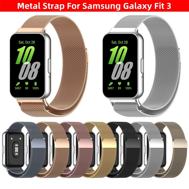สายนาฬิกาข้อมือ สเตนเลส โลหะ อุปกรณ์เสริม สําหรับ Samsung Galaxy Fit 3 Samsung Fit 3