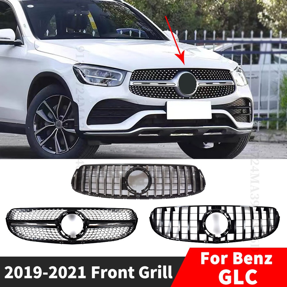 ตะแกรงกระจังหน้ารถยนต์ แบบตาข่าย สําหรับ Mercedes Benz GLC X253 2019 2020 2021