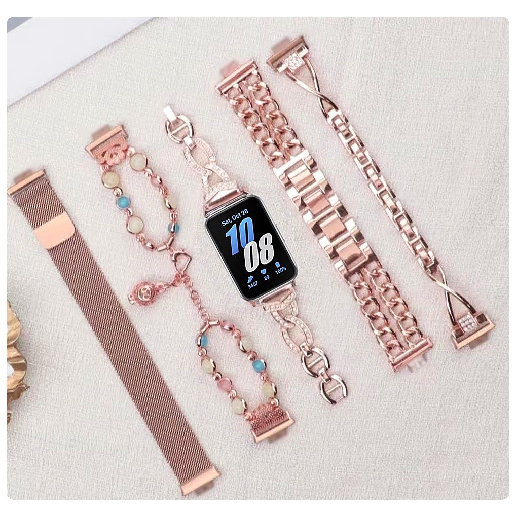 Kind of Rose Gold Watch Strap สาย samsung fit3 สายนาฬิกาข้อมือ สาย samsung galaxy fit3 Strap โลหะ สี