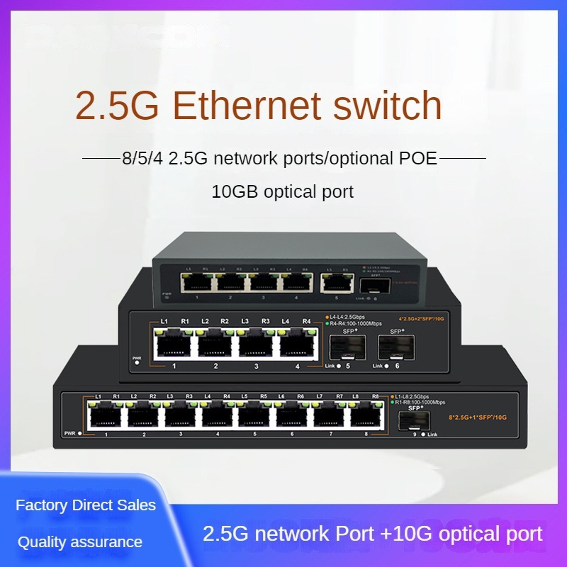 สวิตช์เครือข่าย 2.5G สวิตช์จ่ายไฟ poe 10G SFP+การตรวจสอบการประชุมเฉพาะ AP