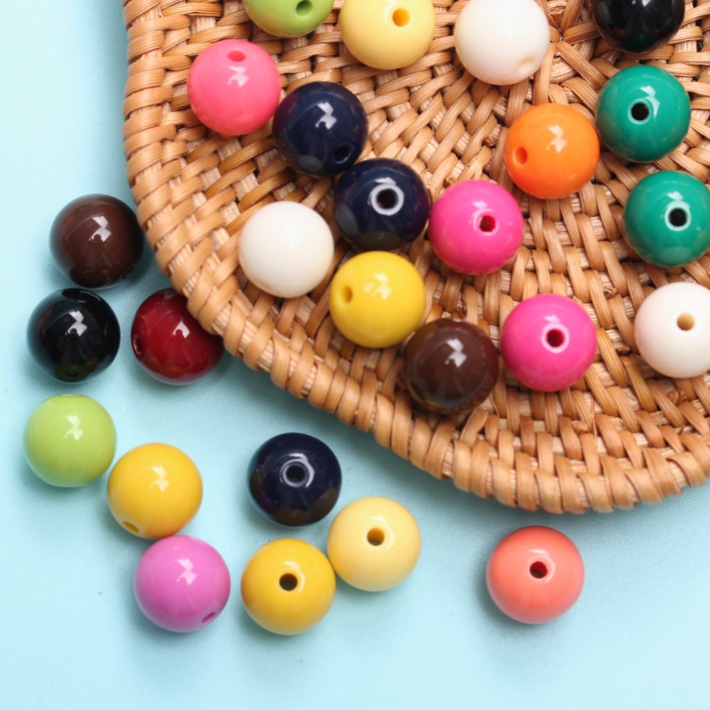 50pcs 10mm Fashion Multicolor Round Acrylic Beads DIY Accessories for Bracelet Necklace Jewelry Making