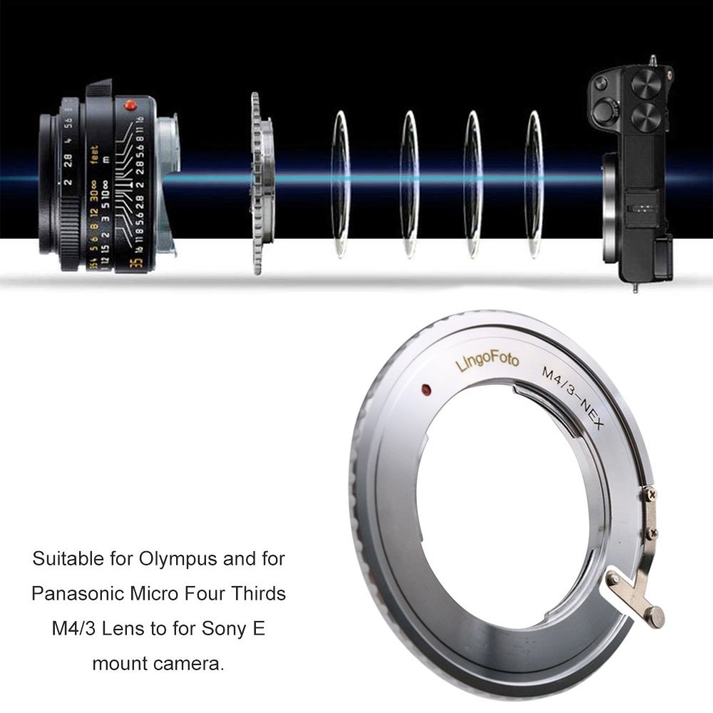 อะแดปเตอร์เลนส์ M4/3-NEX Four Thirds 4/3 M43 เลนส์ Sony E mount NEX-3, NEX-3C, NEX-3N, NEX-5, NEX-5C