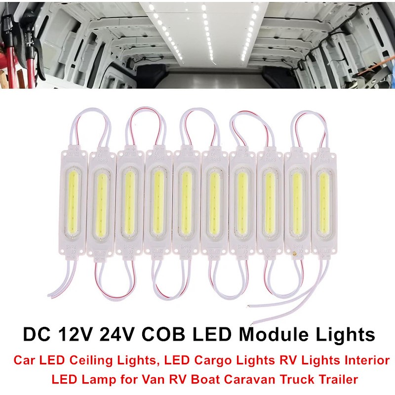 Dc12v หรือ DC24V COB LEDs Van ชุดไฟภายใน, LED โมดูลโคมไฟเพดานสําหรับรถยนต์รถบรรทุก Auto Vehicle Caravan Trailers เรือรถบัส RV Room Cargo แสงสีขาว (9 สีสําหรับคุณเลือก)