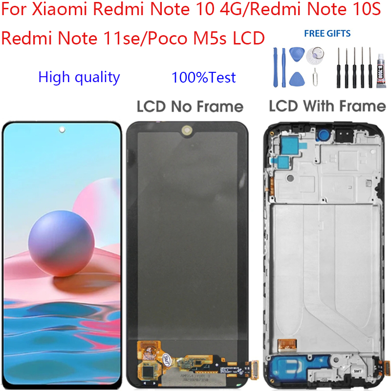 อะไหล่หน้าจอสัมผัสดิจิทัล LCD แบบเปลี่ยน สําหรับ Xiaomi Redmi Note 10 4G Redmi Note 10S Redmi Note 11se Poco M5s