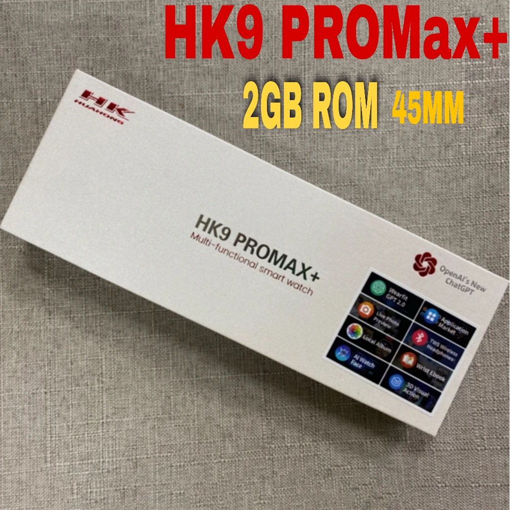 ใหม่ HK9 PRO MAX Plus+ สมาร์ทวอทช์ 2GB ROM AMOLED หน้าจอแชท NFC อัลบั้มเพลงท้องถิ่น OLED HK9 PRO อัพ