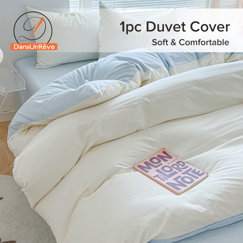 1 ชิ้น ปลอกผ้านวม 5 ฟุต 6ฟุต 3ฟุต/3.5ฟุต ทุ่ง สีขาว/สีฟ้า/สีชมพู duvet cover ไม่มีผ้านวม