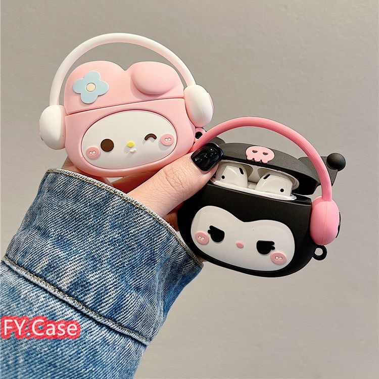 เคสหูฟังบลูทูธ ซิลิโคนนิ่ม กันกระแทก ลายเมโลดี้ 3D พร้อมแหวนขาตั้ง สําหรับ AirPods Pro 2 1 2 Pro 3