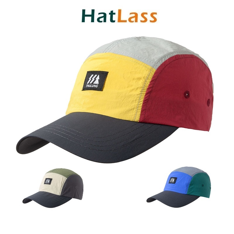 Hatlass หมวกเบสบอล 5 แผง / หมวกกีฬา แฟชั่น Unisex หมวกแคมป์ ระบายอากาศ แบบแห้งเร็ว