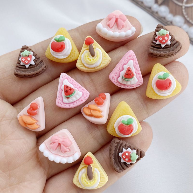 อุปกรณ์ตกแต่งเล็บเรซิ่น ลายการ์ตูนพิซซ่าน่ารัก สําหรับตกแต่งเล็บ DIY 10 ชิ้น