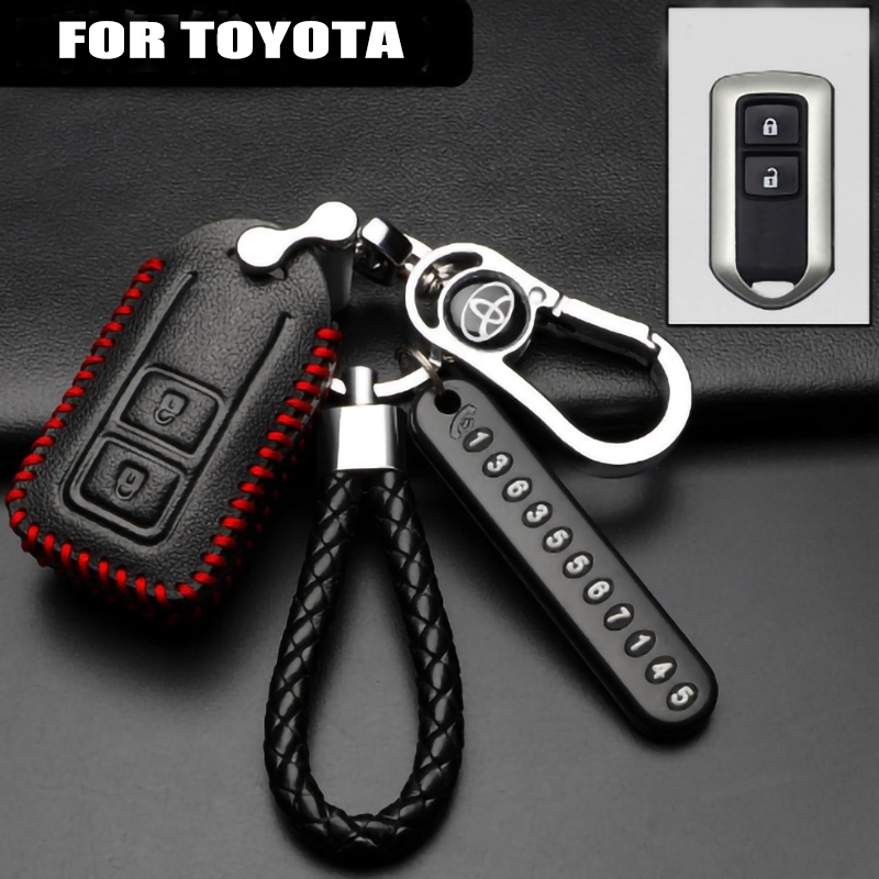 เคสกุญแจรีโมทรถยนต์ แบบหนัง 2 ปุ่ม สําหรับ Toyota Wish ker