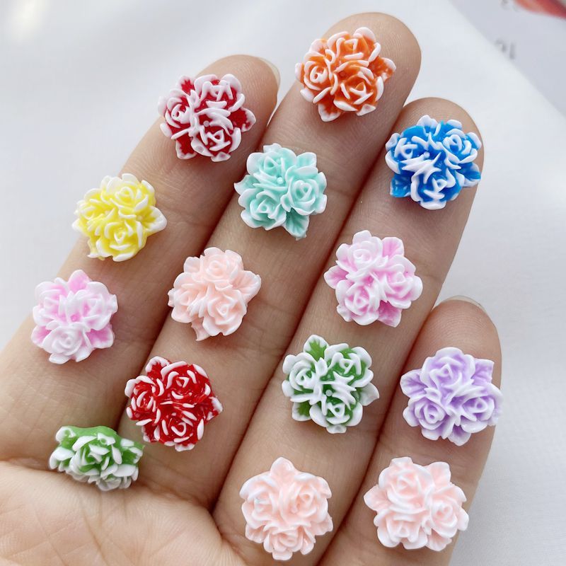 ใหม่ ดอกคามิเลีย ดอกกุหลาบ 3D DIY สําหรับตกแต่งเล็บ 30 ชิ้น