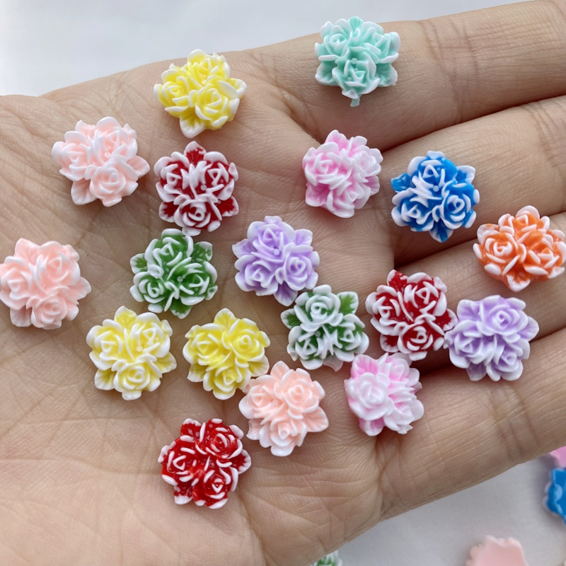 ใหม่ ดอกคามิเลีย ดอกกุหลาบ 3D DIY สําหรับตกแต่งเล็บ 30 ชิ้น - รูปที่ 4