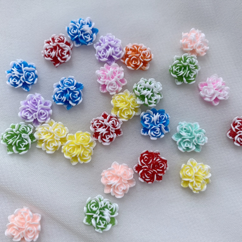 ใหม่ ดอกคามิเลีย ดอกกุหลาบ 3D DIY สําหรับตกแต่งเล็บ 30 ชิ้น - รูปที่ 3