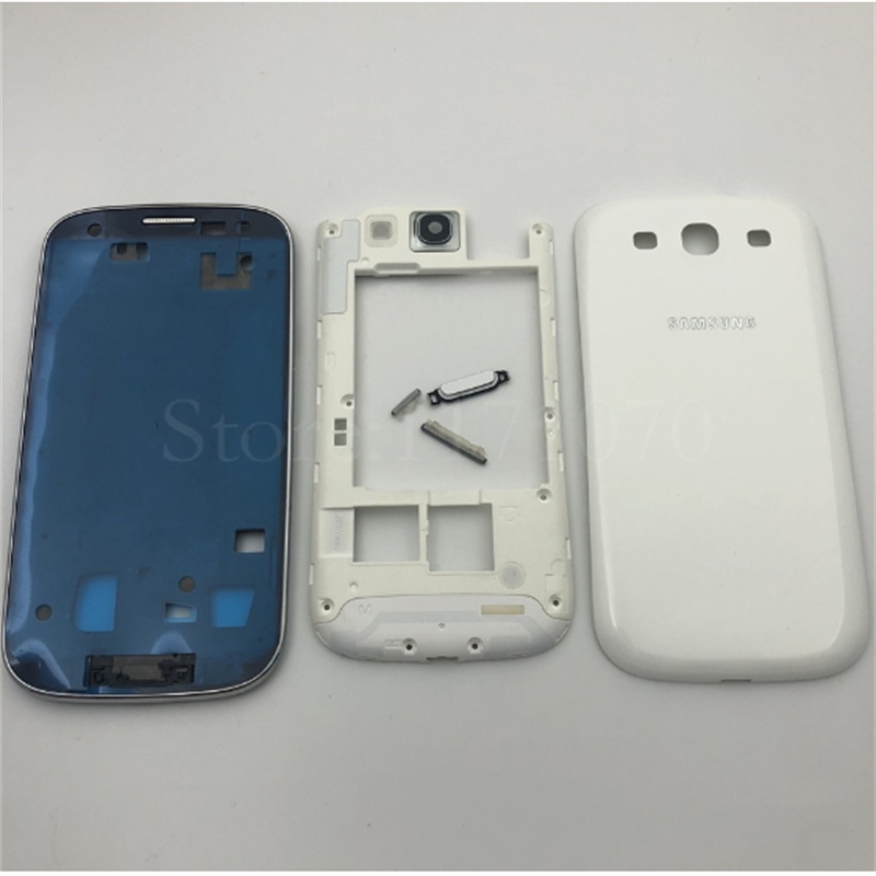 เคสแบบเต็มอะไหล่สําหรับ Samsung Galaxy S3 SIII i9300 i9305 9300 ด้านหน้ากรอบกลาง Bezel ฝาหลัง