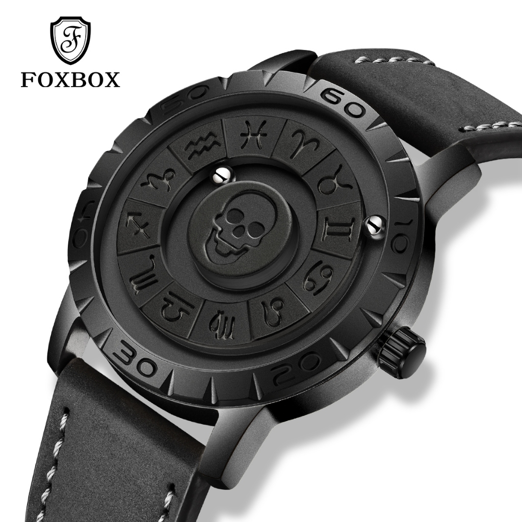 Foxbox นาฬิกาข้อมือควอทซ์ กันน้ํา แต่งลูกปัดแม่เหล็ก สําหรับผู้ชาย