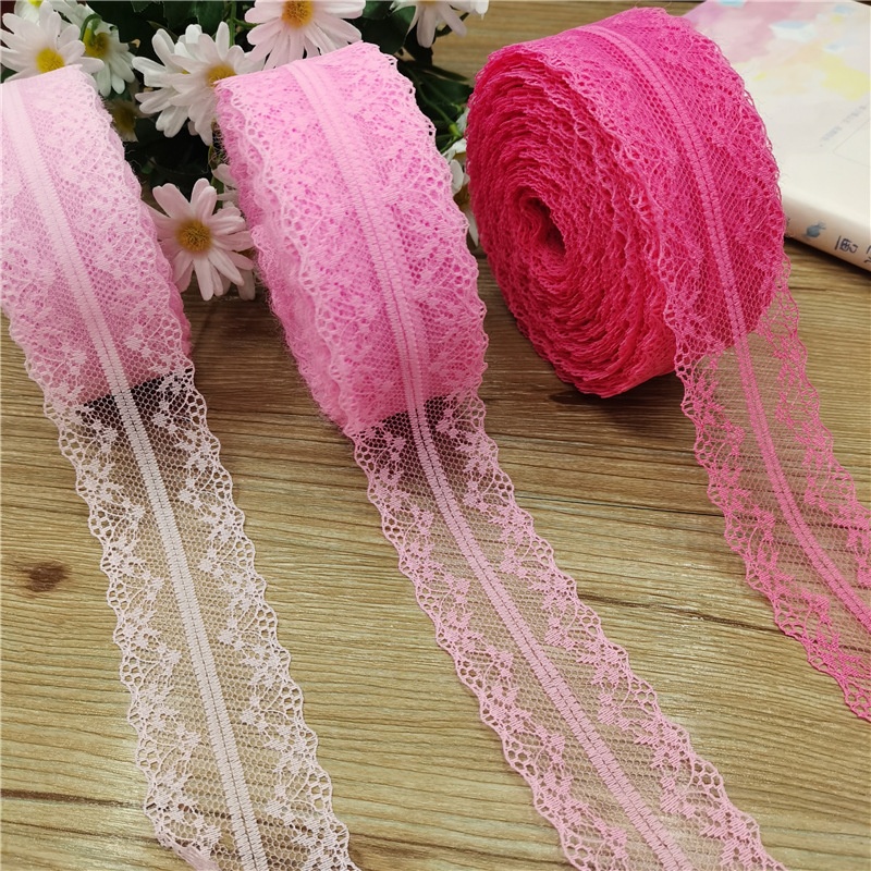 10หลา/ล็อตลูกไม้ริบบิ้นเทป40มิลลิเมตรกว้างลูกไม้สีขาวตัดงานฝีมือปักสายสําหรับจักรเย็บผ้าตกแต่งแอฟริกันลูกไม้ผ้า