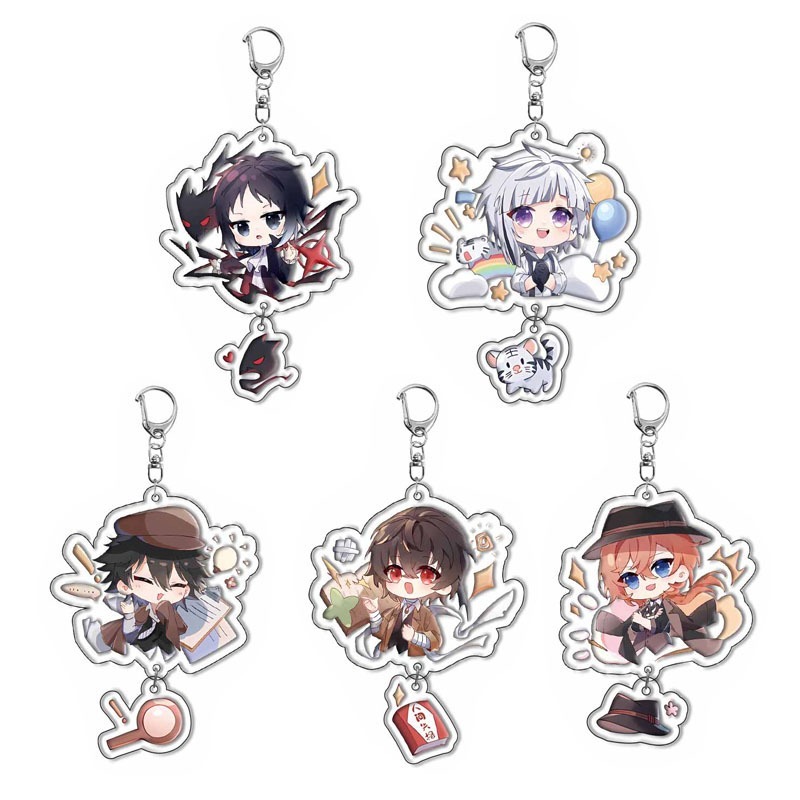 พวงกุญแจ จี้ฟิกเกอร์อนิเมะ Bungo Stray Dogs Dazai Osamu Nakahara สําหรับแฟนคลับ