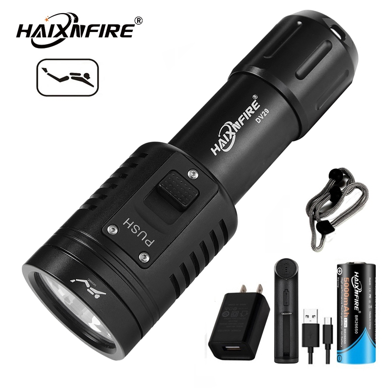 Haixnfire DV29 ไฟฉายดําน้ํา 3000 Lumens ไฟฉายกันน้ํา