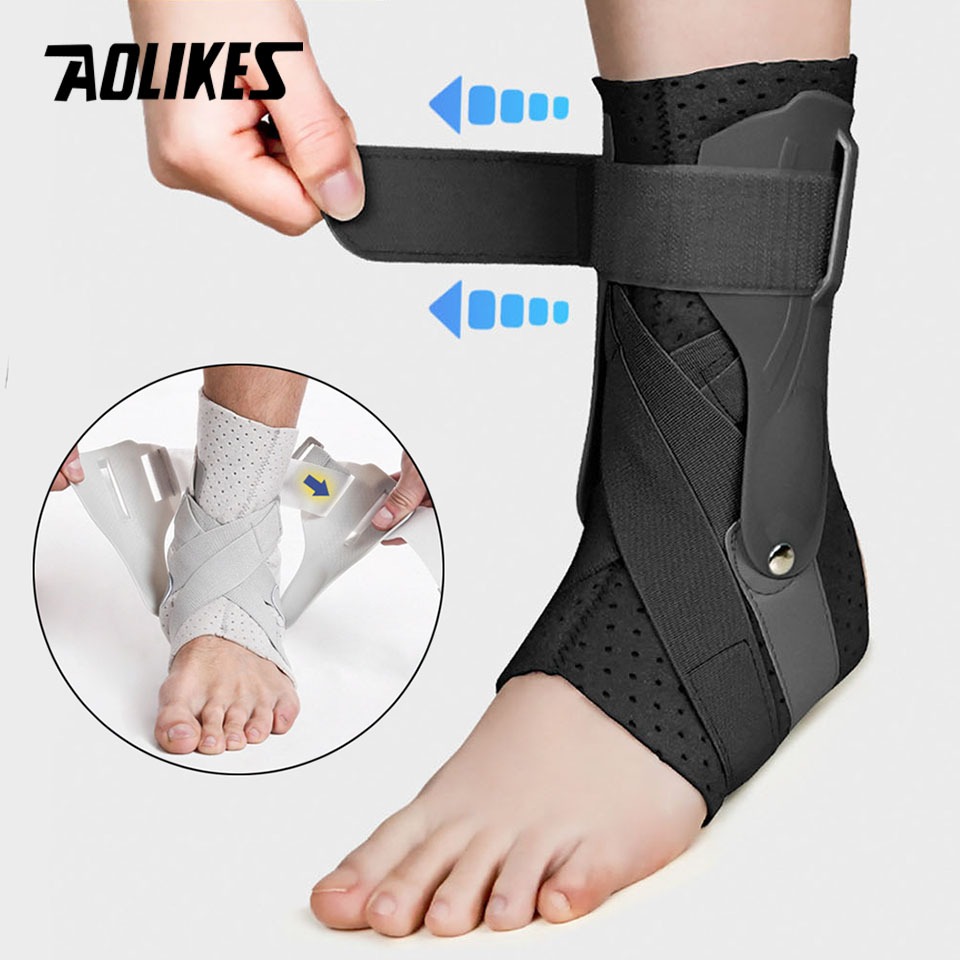 Aolikes สนับข้อเท้า 1 ชิ้น สําหรับสนับข้อเท้าแพลง พร้อมตัวกันโคลงด้านข้าง สําหรับผู้ชายและผู้หญิง เฝือกข้อเท้า โคลง บาสเก็ตบอล วอลเลย์บอล