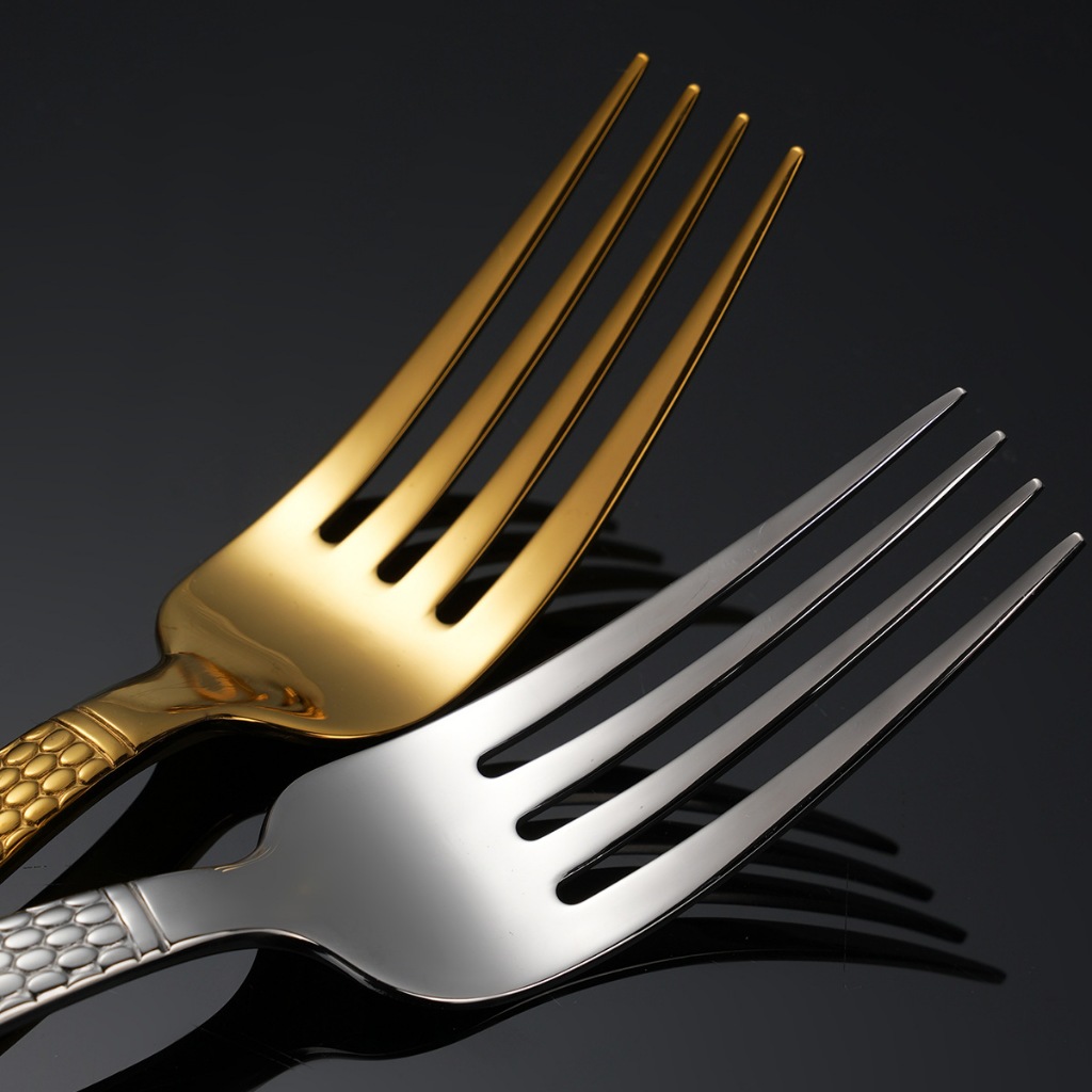 ช้อนส้อมสเตนเลส เกรด 304 แบบหนา ลายนูน ของใช้บนโต๊ะอาหาร สไตล์ตะวันตก สําหรับใส่สเต็ก มีด กาแฟ - รูปที่ 3