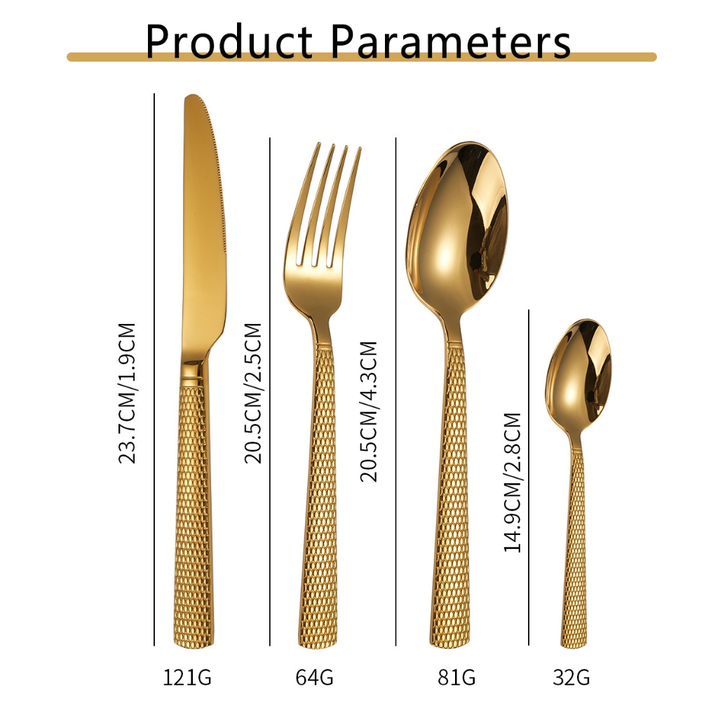 ช้อนส้อมสเตนเลส เกรด 304 แบบหนา ลายนูน ของใช้บนโต๊ะอาหาร สไตล์ตะวันตก สําหรับใส่สเต็ก มีด กาแฟ - รูปที่ 5