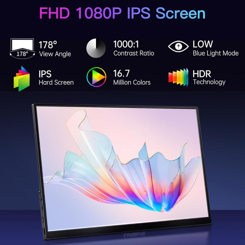 JSHIX จอพกพา 1080P จอมอนิเตอร์ 1920*1080 จอเสริม notebook portable monitor จอทัชสกรีน FHD จอคอม 15.6 นิ้ว จอภาพแบบพกพา MINI monitor จอคอม 60/144Hz จอ พกพา สําหรับ Switch XBOX PS4 โทรศัพท์มือถือ แล็ปท็อป