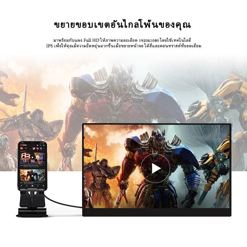 JSHIX จอพกพา 1080P จอมอนิเตอร์ 1920*1080 จอเสริม notebook portable monitor จอทัชสกรีน FHD จอคอม 15.6 นิ้ว จอภาพแบบพกพา MINI monitor จอคอม 60/144Hz จอ พกพา สําหรับ Switch XBOX PS4 โทรศัพท์มือถือ แล็ปท็อป