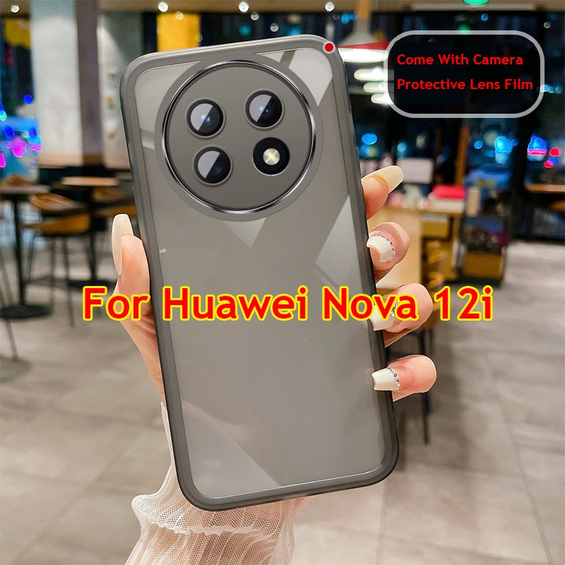 Huawei Nova 12i HuaweiNova12i Nova12i 12 i เคสใส กันกระแทก พร้อมฟิล์มกันรอยเลนส์กล้อง เคสโทรศัพท์ กันกระแทก เคสด้านหลัง