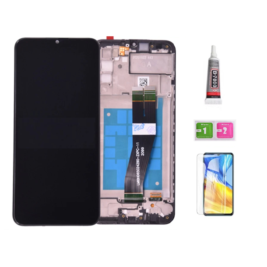 LCD กรอบสําหรับ Samsung Galaxy A03S A037F A037M A037G A037U A037W จอแสดงผล LCD พร้อมหน้าจอสัมผัส