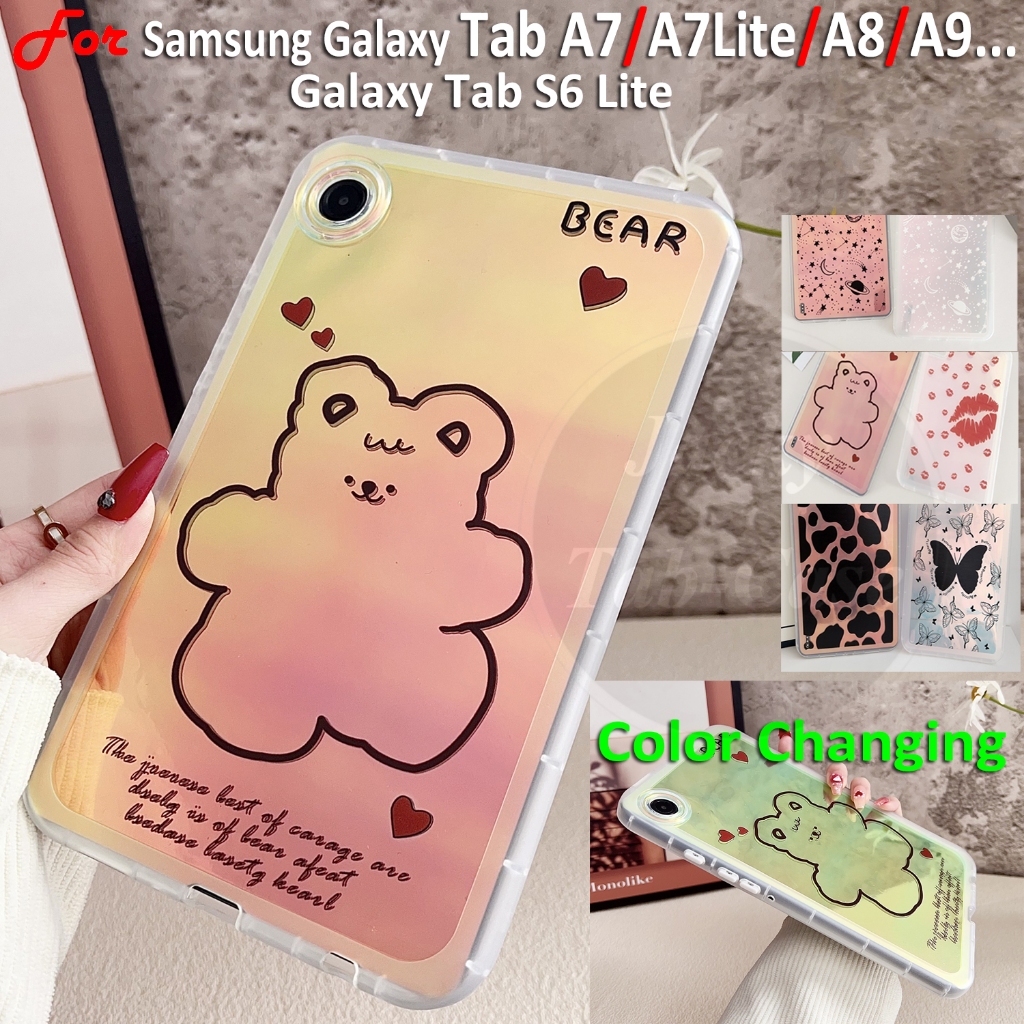 เคสโทรศัพท์ซิลิโคน TPU แบบนิ่ม กันกระแทก เปลี่ยนสีได้ สําหรับ Samsung Galaxy Tab A9 A9+ 5G A8 A7 S6 