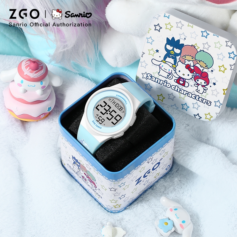 ZGO Sanrio นาฬิกาข้อมืออิเล็กทรอนิกส์ กันน้ํา ลายสุนัขคิตตี้ ขนาดใหญ่ สําหรับเด็กผู้หญิง นักเรียน 8551