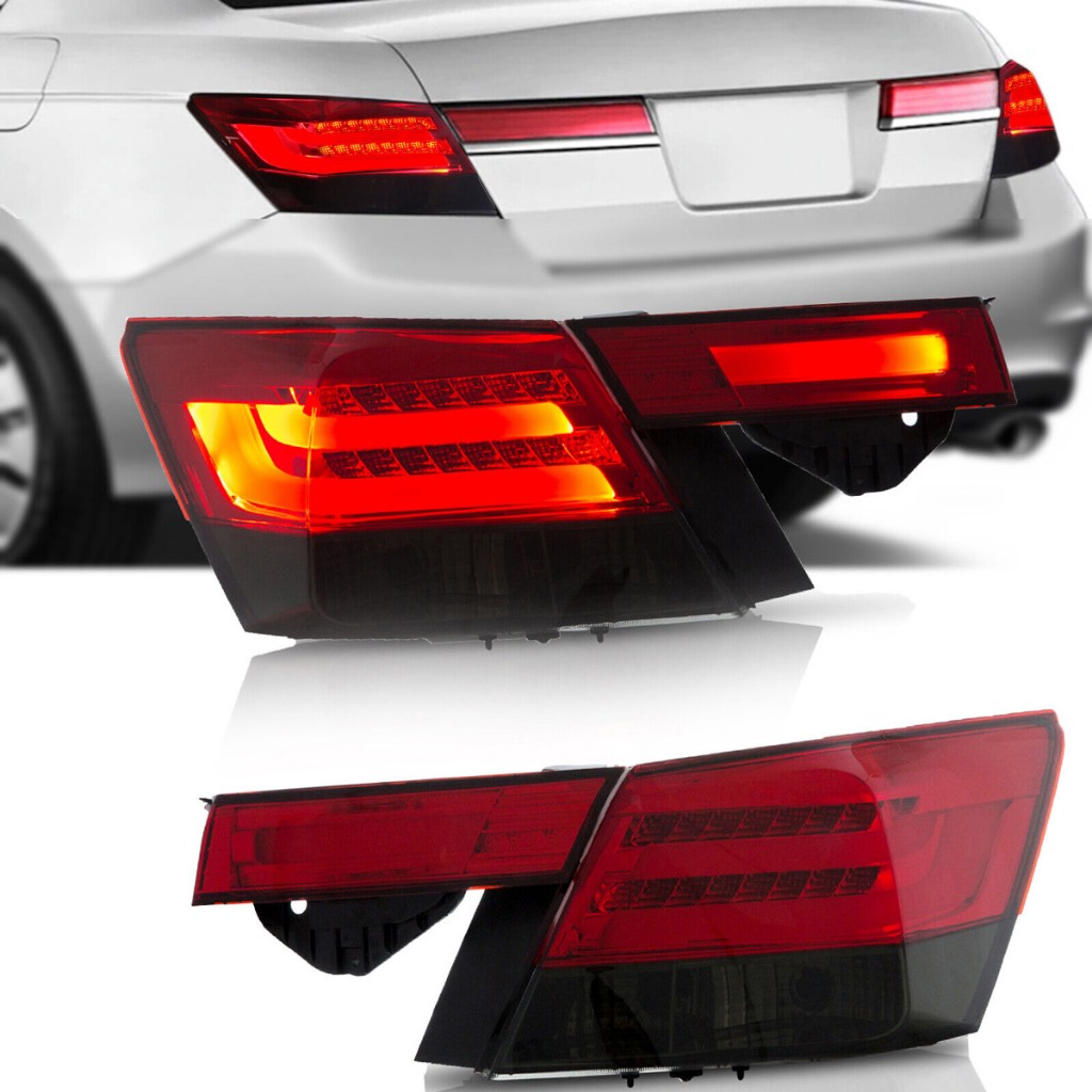Vland ไฟท้าย LED สําหรับ 2008-2012 Honda Accord 8th Gen โคมไฟด้านหลังชุด Amber ไฟเลี้ยว G8 Taillamps