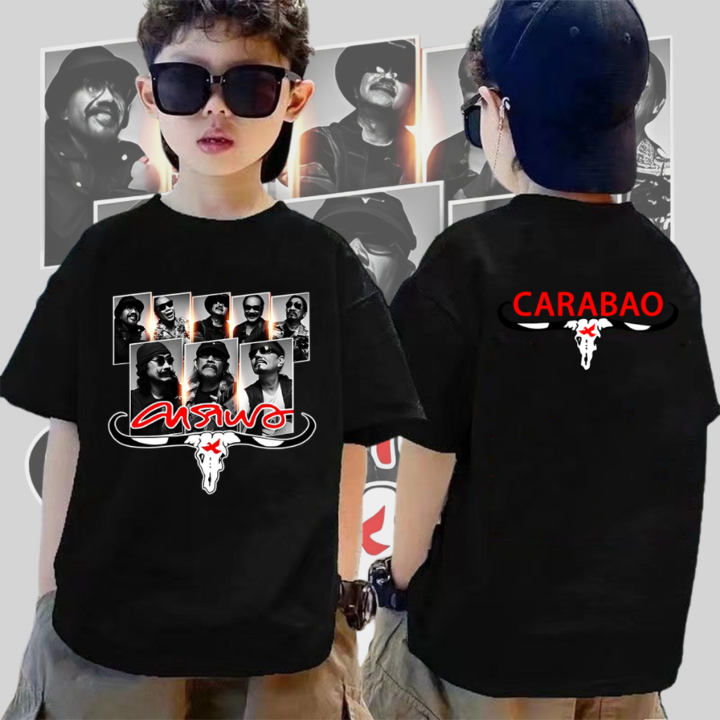 ใหม่ เสื้อ Carabao คาราบาว ไม่จำกัดเพศ ราคาถูก  เสื้อยืดเด็ก ฝ้าย 100%