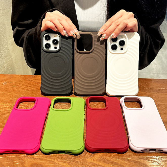 เคสโทรศัพท์มือถือ ซิลิโคน กันกระแทก สี่มุม สีพื้น สําหรับ IPhone 11 12 13 14 15 PRO MAX 15 Promax