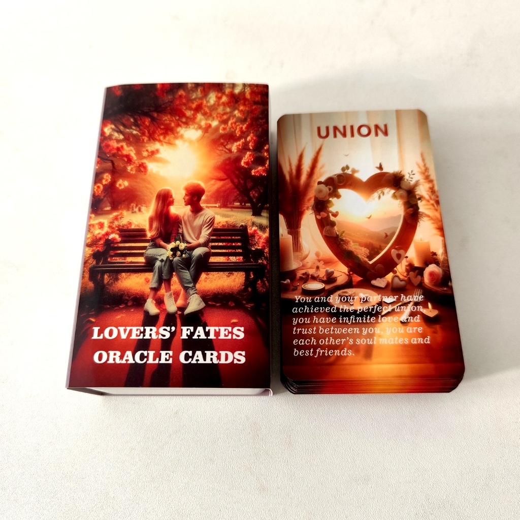 ฟิล์มกันน้ํา 12 * 6.8 Love Progress Divination Runes Iron Box Oracle Tarot Card Board Game Mysterious Loves Message 54 ชิ้น
