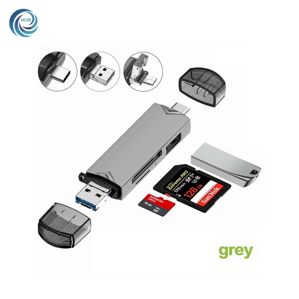 คุณได้รับ ของขวัญ 1 ชิ้น，สายซิลิโคนสำหรับมัดรวมสายชาร์จ，6 in 1 SD TF Card Reader เครื่องอ่านการ์ดหน่วยความจำความเร็วสูง Adapter Type C USB 3.0 OTG Card Reader